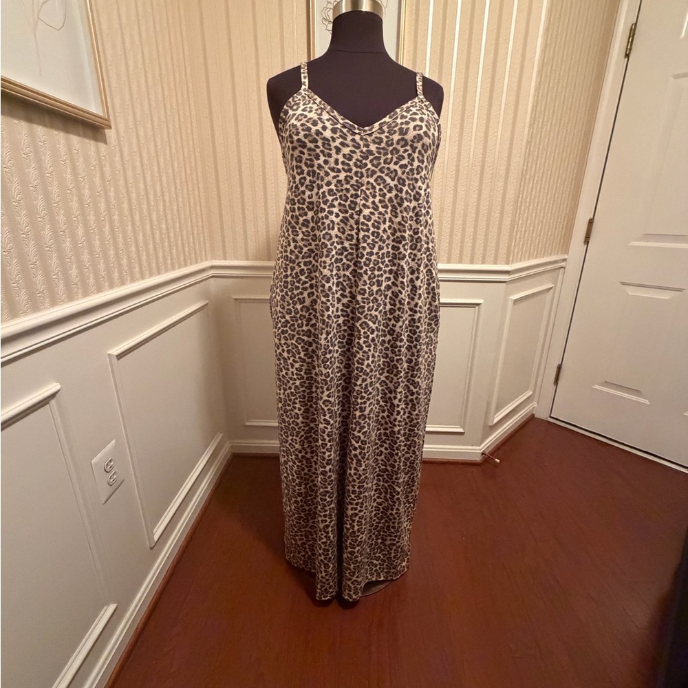 Leopard Print Maxi Dress - Neutral Tones. NEW!! Never Worn!